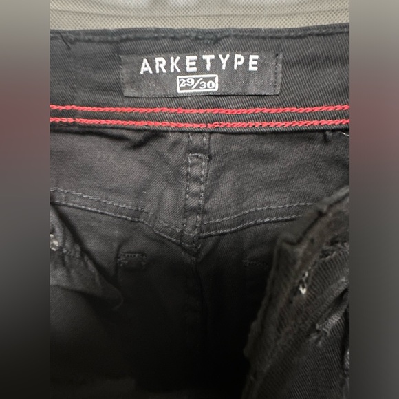 Arketype Black Jeans Men's Slim Fit Ripped Stretch Denim size 29/30 - Picture 8 of 10